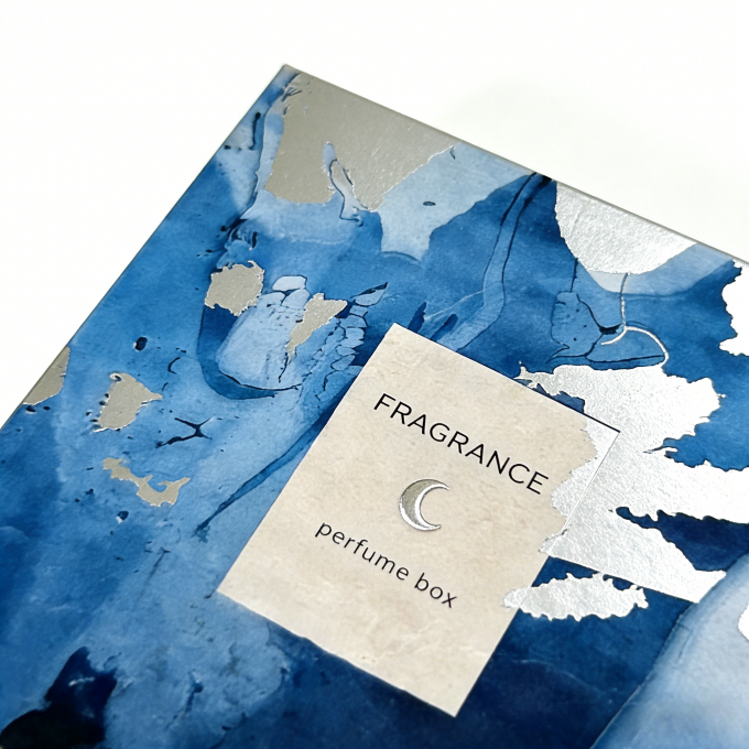 conjunto de embalaje de caja de regalo de perfume con aplicación de logotipo personalizado en la tapa y la base