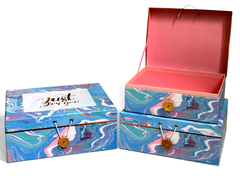 Colorido embalaje caja de regalo con gancho de botón para botella de perfume