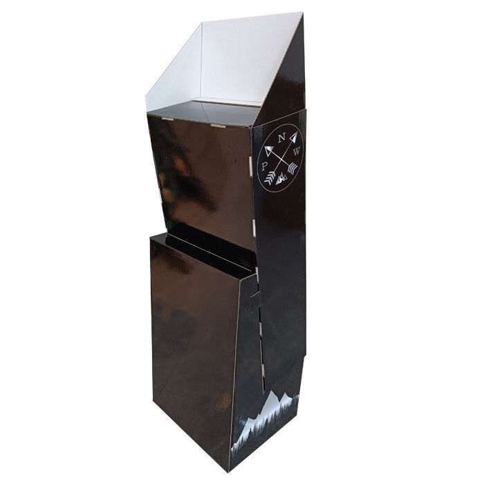 Soporte de exhibición de encargo de piso del tenedor del sombrero del casquillo del estante de la cartulina acanalada PDQ