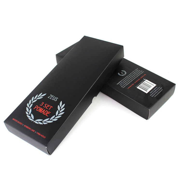 Tarro cosmético de empaquetado del tenedor del negro de la caja del protector labial plegable de 3 paquetes con el parte movible de la cartulina