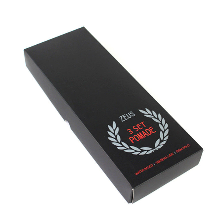 Tarro cosmético de empaquetado del tenedor del negro de la caja del protector labial plegable de 3 paquetes con el parte movible de la cartulina