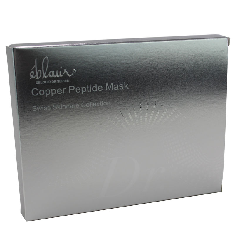 Caja de embalaje de máscara de belleza cosmética de color plateado de diseño personalizado