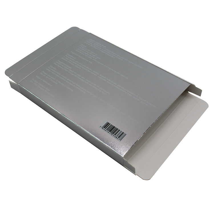 Caja de embalaje de máscara de belleza cosmética de color plateado de diseño personalizado