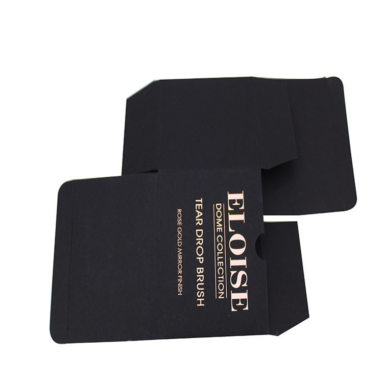 Matte Negro y Rosado Oro mejor embalaje cosmético Caja de papel para el cepillo de maquillaje