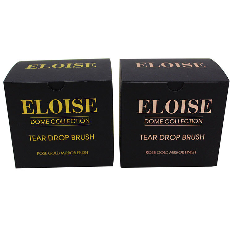 Matte Negro y Rosado Oro mejor embalaje cosmético Caja de papel para el cepillo de maquillaje