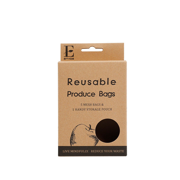 Caja de empaquetado de Brown Hang Tag Kraft Eco Friendly con la ventana redonda