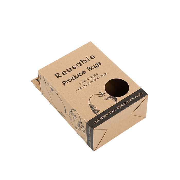 Caja de empaquetado de Brown Hang Tag Kraft Eco Friendly con la ventana redonda