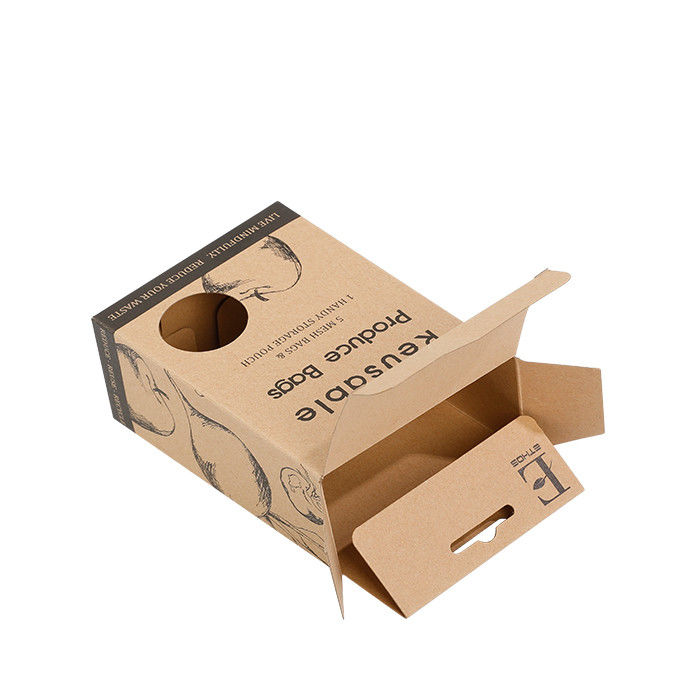 Caja de empaquetado de Brown Hang Tag Kraft Eco Friendly con la ventana redonda