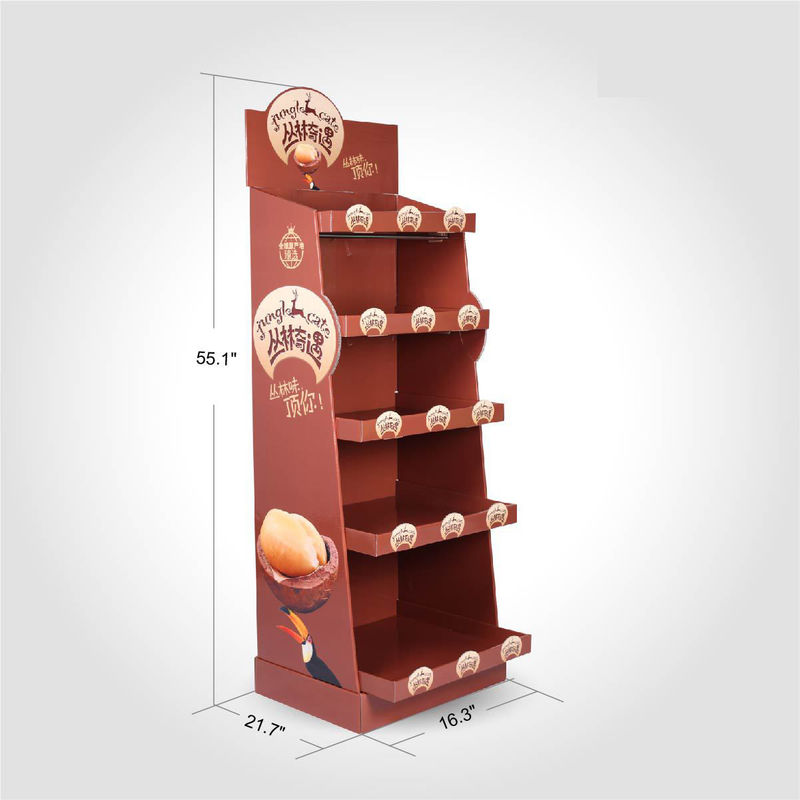 Soportes de exhibición contrarios del producto de la tienda de la exhibición de la cartulina del piso para la venta al por menor