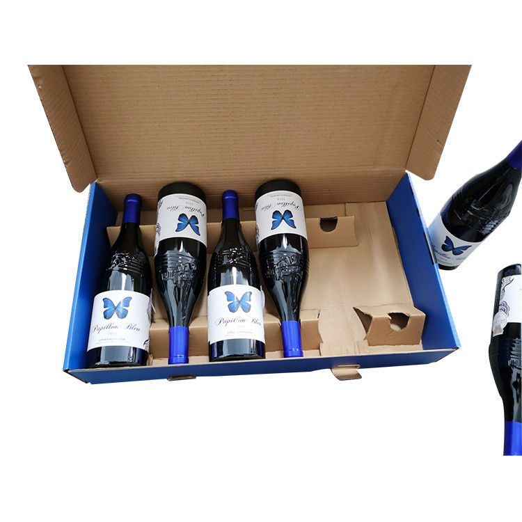 Vino de encargo colorido impreso resistente de 6 paquetes de las cajas de regalo del anuncio publicitario
