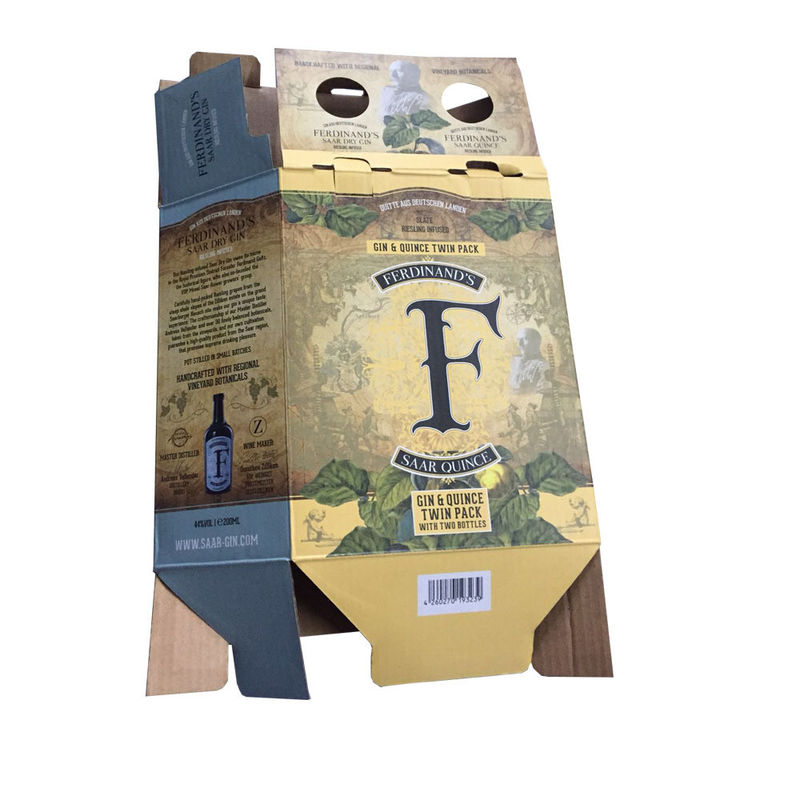 Caja de encargo del cartón plegable que empaqueta a todo color impresa para los vinos gemelos del paquete