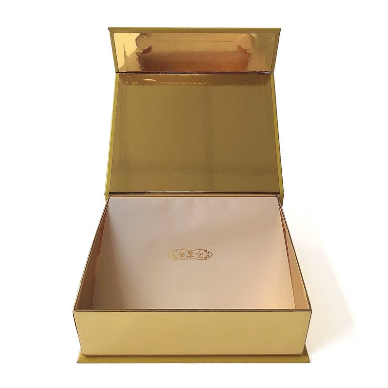 Caja de regalo magnética impresa personalizada Caja de producto de marca Papel dorado metálico