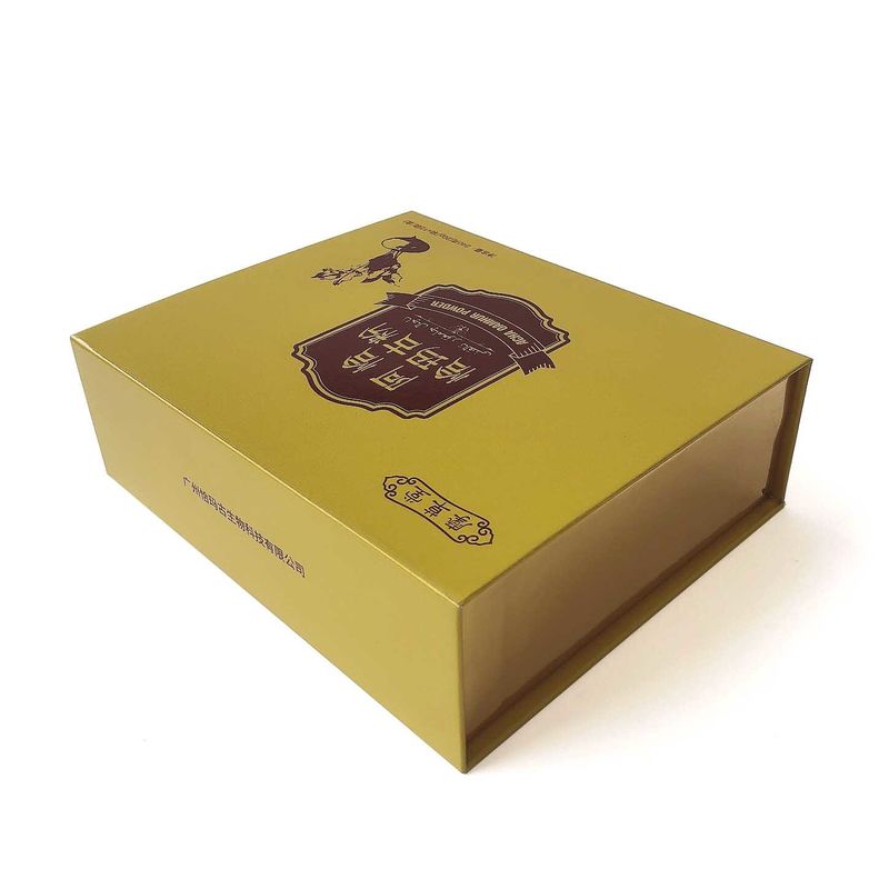 Caja de regalo magnética impresa personalizada Caja de producto de marca Papel dorado metálico