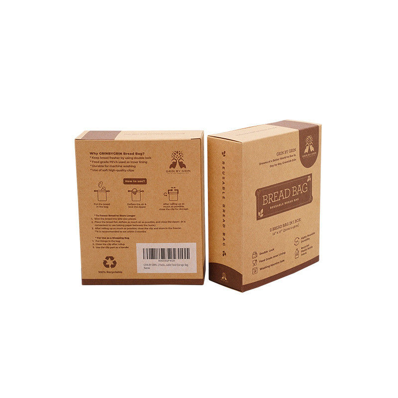 Cajas amistosas del cartón de plegamiento de Eco que imprimen el color de encargo brillante para el bolso del pan