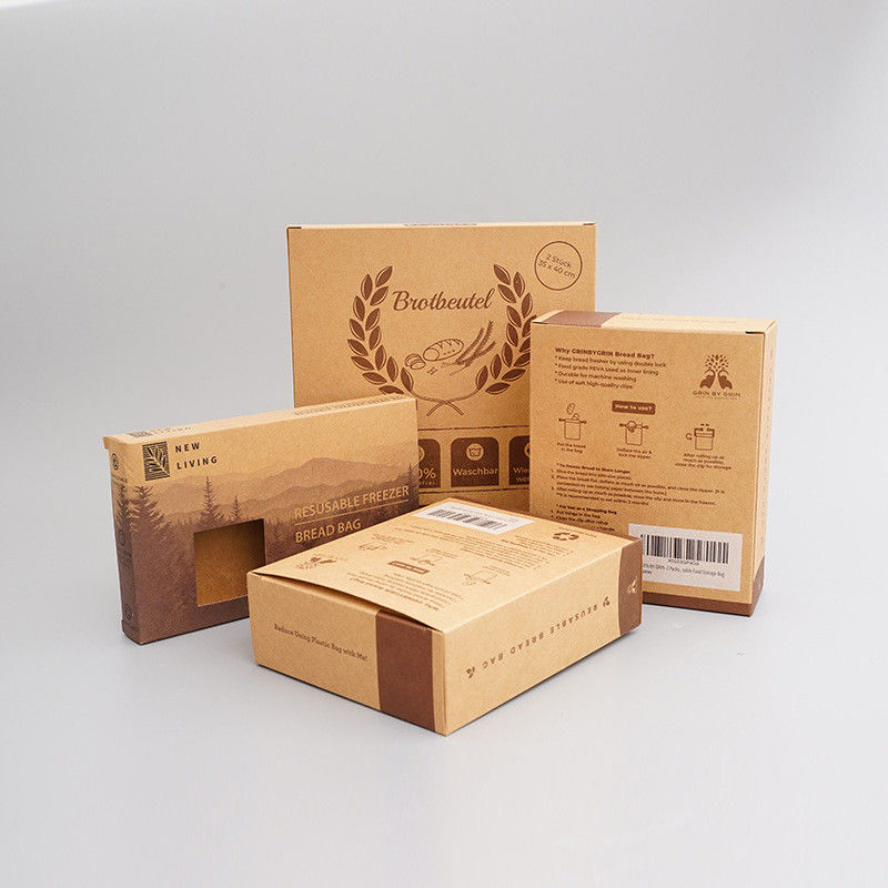 Cajas amistosas del cartón de plegamiento de Eco que imprimen el color de encargo brillante para el bolso del pan