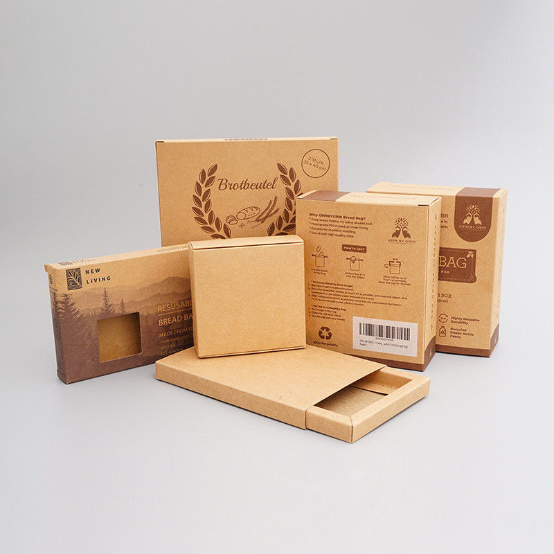 Cajas amistosas del cartón de plegamiento de Eco que imprimen el color de encargo brillante para el bolso del pan