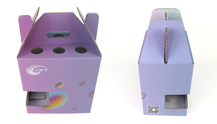 Caja de empaquetado de la ventana de la cartulina acanalada para la botella de vino de 6 paquetes