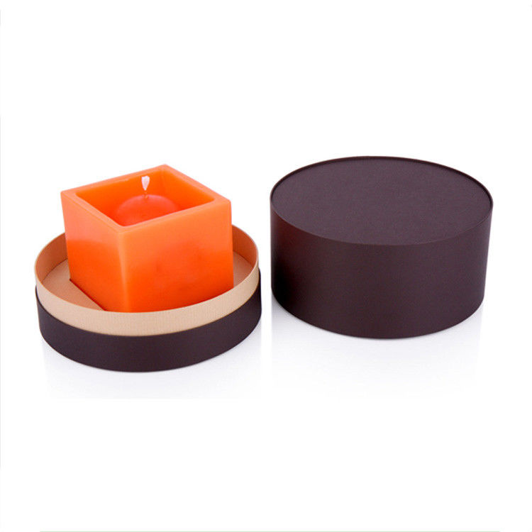 La caja de encargo de la ronda de la cartulina imprimió el color negro para la vela perfumada