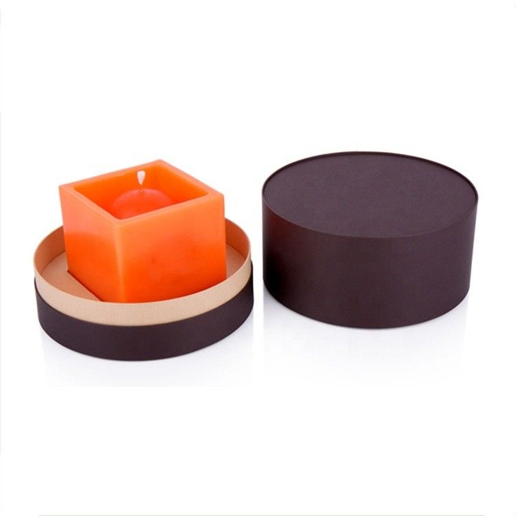 La caja de encargo de la ronda de la cartulina imprimió el color negro para la vela perfumada