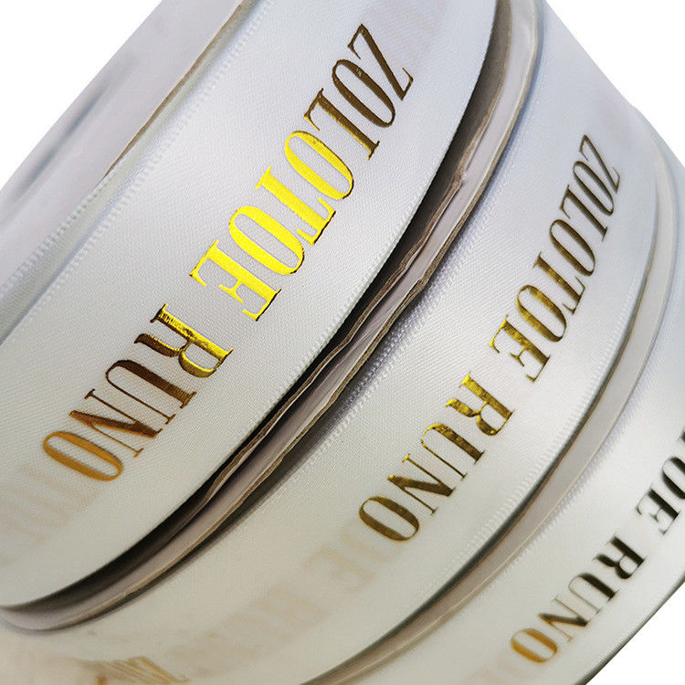 Cinta de regalo personalizada con rollo de logotipo de papel aluminio y diferentes colores y ancho