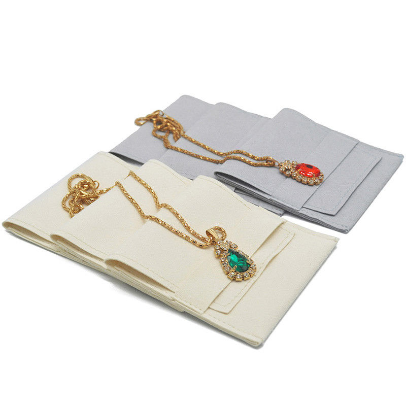 Microfibra colorida de encargo del terciopelo de Ring Earing Necknace Fabric Pouch