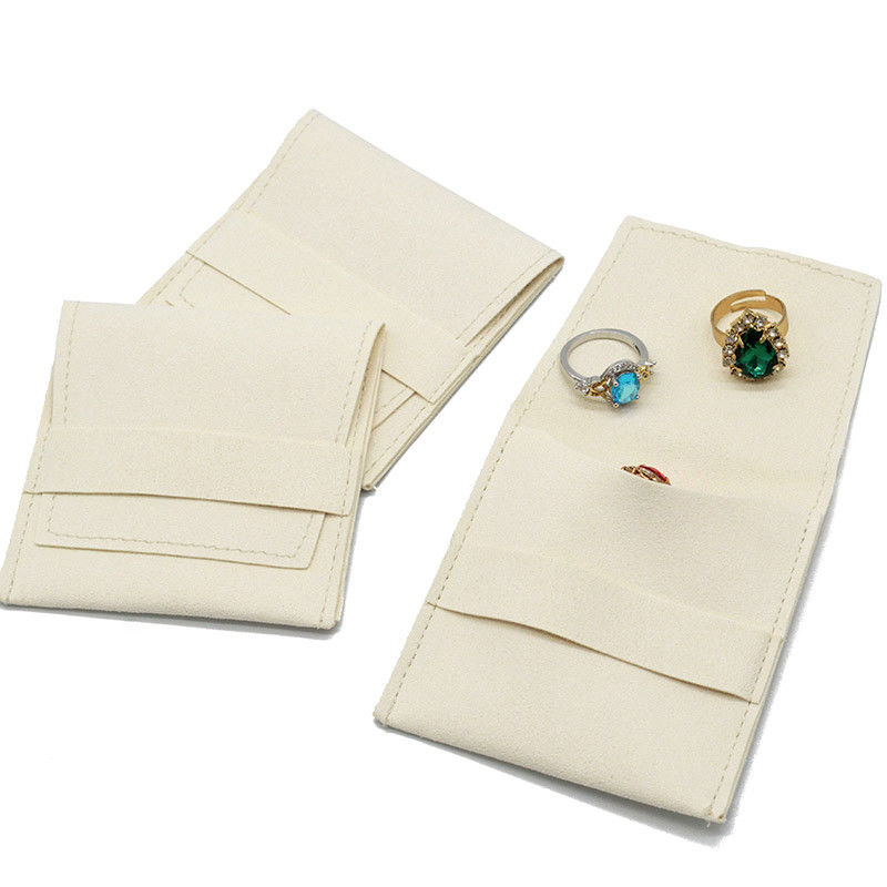 Microfibra colorida de encargo del terciopelo de Ring Earing Necknace Fabric Pouch