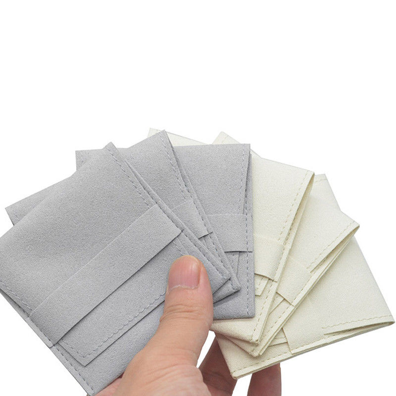 Microfibra colorida de encargo del terciopelo de Ring Earing Necknace Fabric Pouch