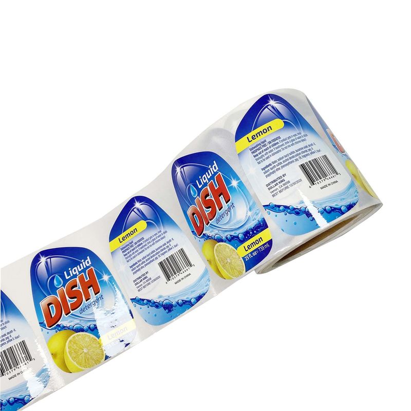 Impresión de papel sintética a todo color de la etiqueta engomada para los productos del hogar