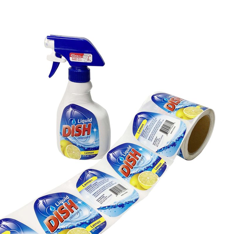 Impresión de papel sintética a todo color de la etiqueta engomada para los productos del hogar