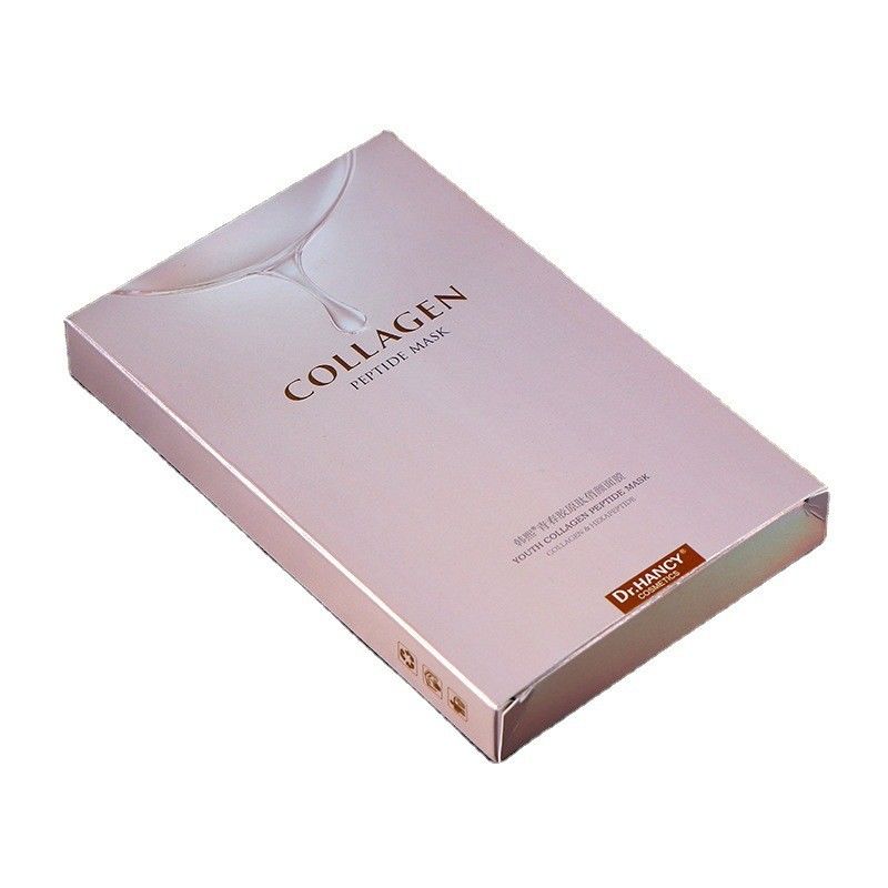 Máscara de cartón maquillaje para el cuidado de la piel caja de embalaje con superficie plateada y colorida brillante