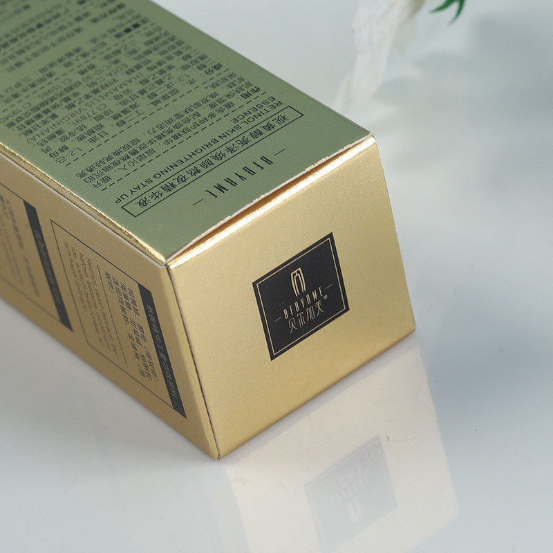 Lujo Oro para el cuidado de la piel Caja de cartón Embalaje para la esencia hidratante Botella de tamaño personalizado