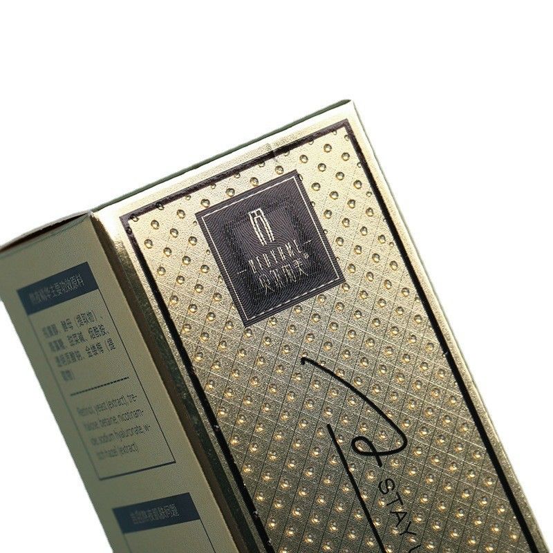 Lujo Oro para el cuidado de la piel Caja de cartón Embalaje para la esencia hidratante Botella de tamaño personalizado