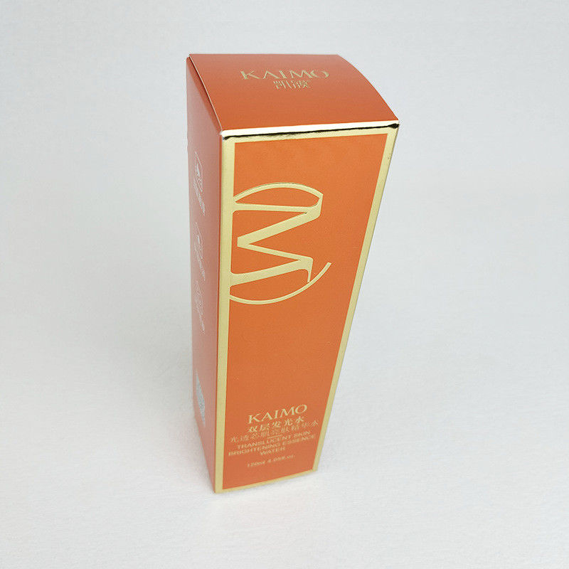 Kit de almacenamiento de cosméticos de color naranja pequeño Cuidado de la piel caja de regalo de embalaje con papel metálico de plata
