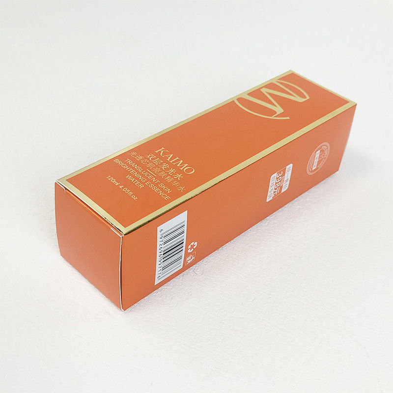 Kit de almacenamiento de cosméticos de color naranja pequeño Cuidado de la piel caja de regalo de embalaje con papel metálico de plata
