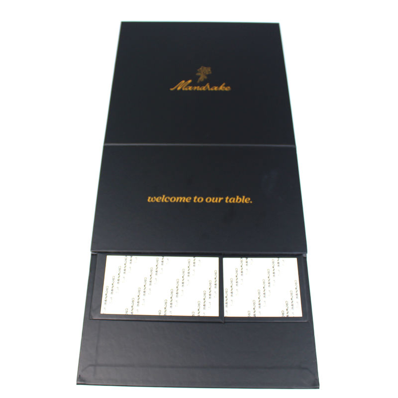 Caja de regalo de belleza plegable de aceite esencial en negro con cartón rígido y tamaño personalizado