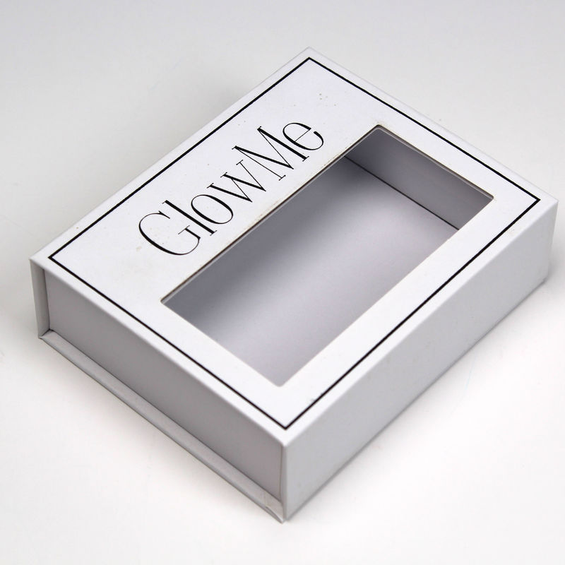 Cajas de regalo de cartón pequeño magnético con ventanas con tamaño personalizado y logotipo