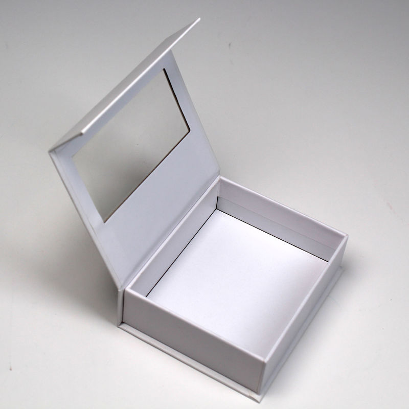 Cajas de regalo de cartón pequeño magnético con ventanas con tamaño personalizado y logotipo