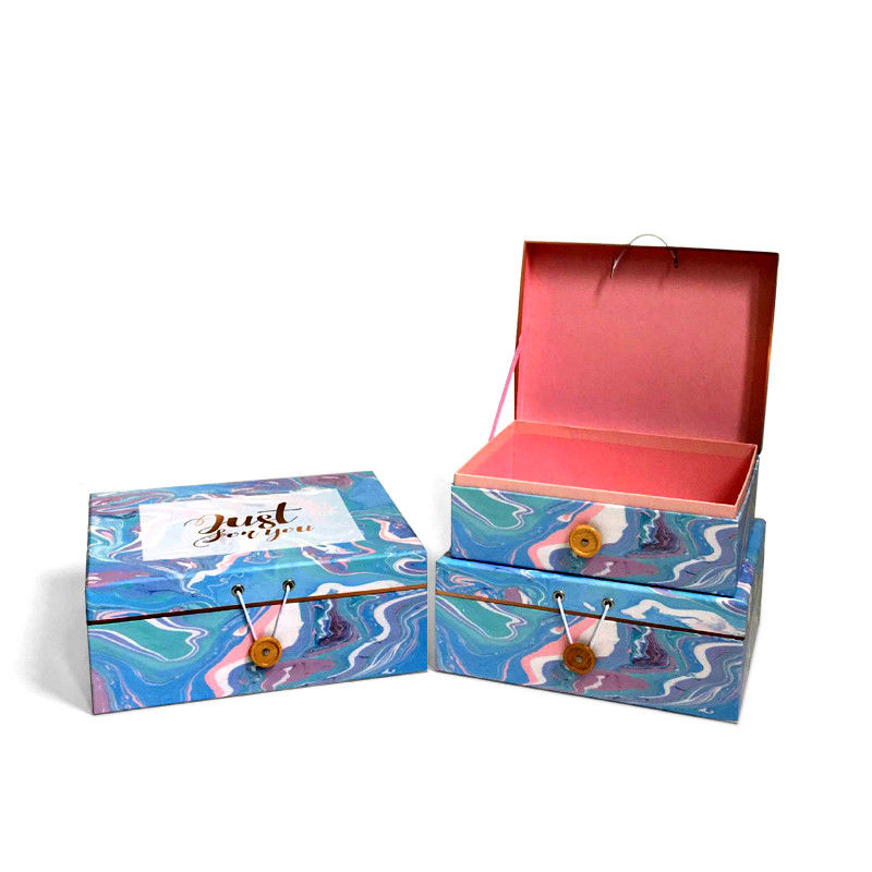 Colorido embalaje caja de regalo con gancho de botón para botella de perfume