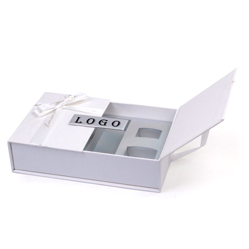 Caja de embalaje de regalo magnético azul hecha para productos con espuma y diseño personalizado