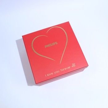 Caja de regalo de cartón rojo de lujo con tapa y base para pequeñas empresas