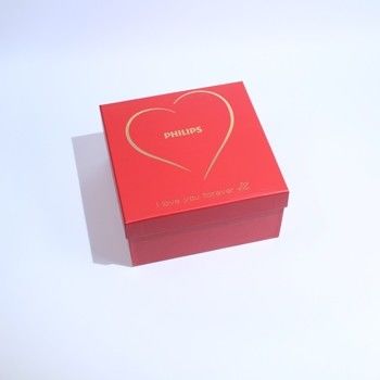 Caja de regalo de cartón rojo de lujo con tapa y base para pequeñas empresas