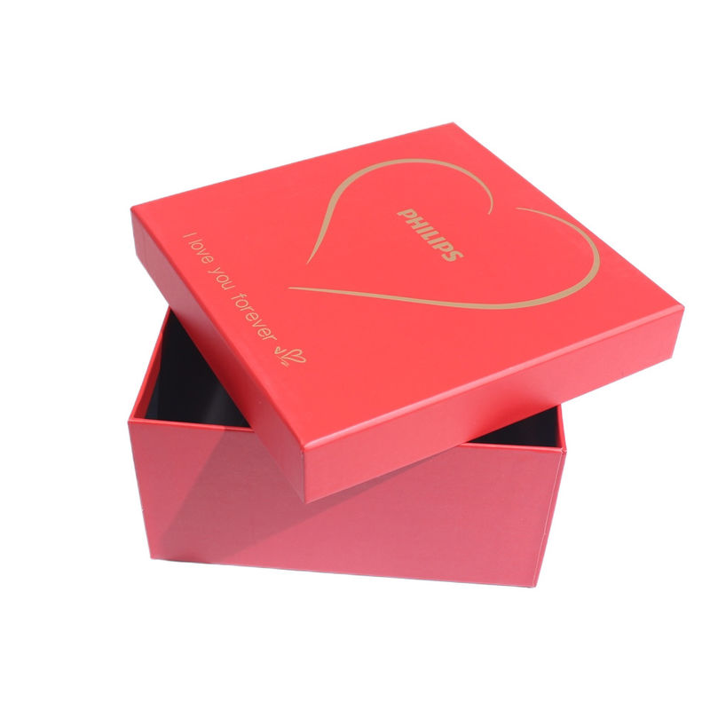 Caja de regalo de Navidad de cartón rojo con tapa y base para mayorista y minorista