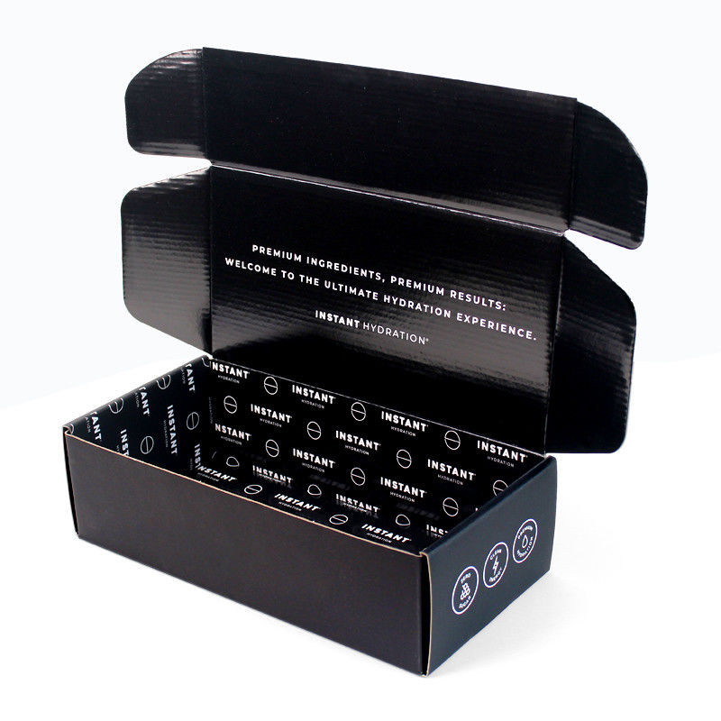 Caja de papel negro vacía personalizada Cajas de correo al por mayor con diferentes tamaños y logotipo Caja de regalo