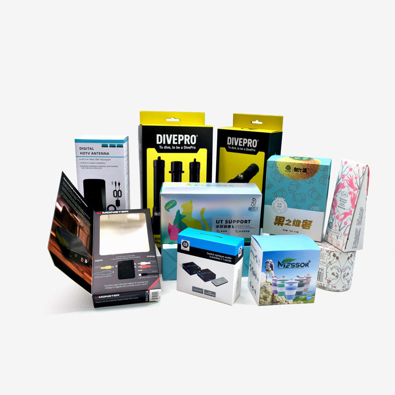 Cajas de embalaje vacías personalizadas con logotipo Caja de cartón blanco Todos los tipos de cajas de exhibición de productos
