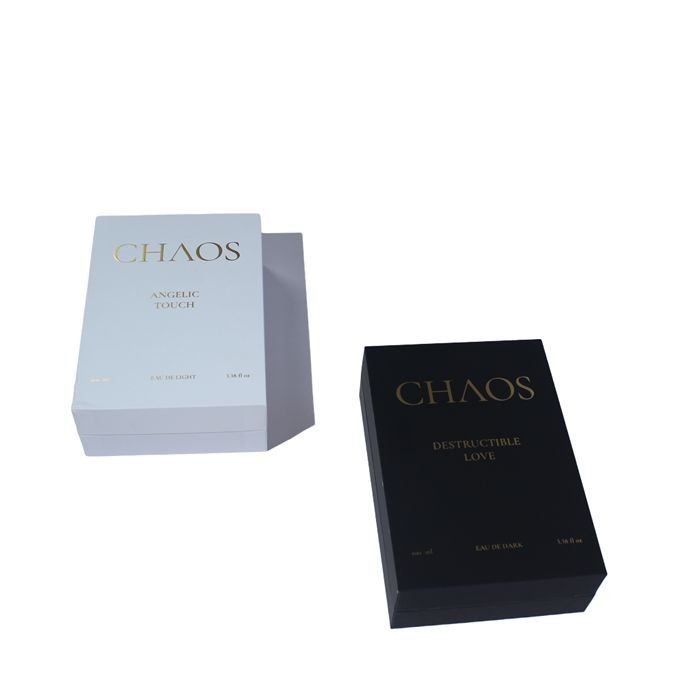 Caja de regalo de perfume blanco y negro Cajas de embalaje pequeñas adecuadas para el cuidado de la piel con logotipo personalizado