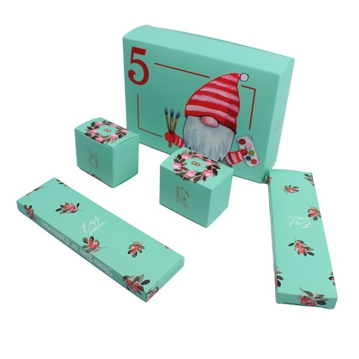 Caja ciega personalizada para cosméticos caja de papel personalizada
para la caja del calendario de Adviento de Navidad