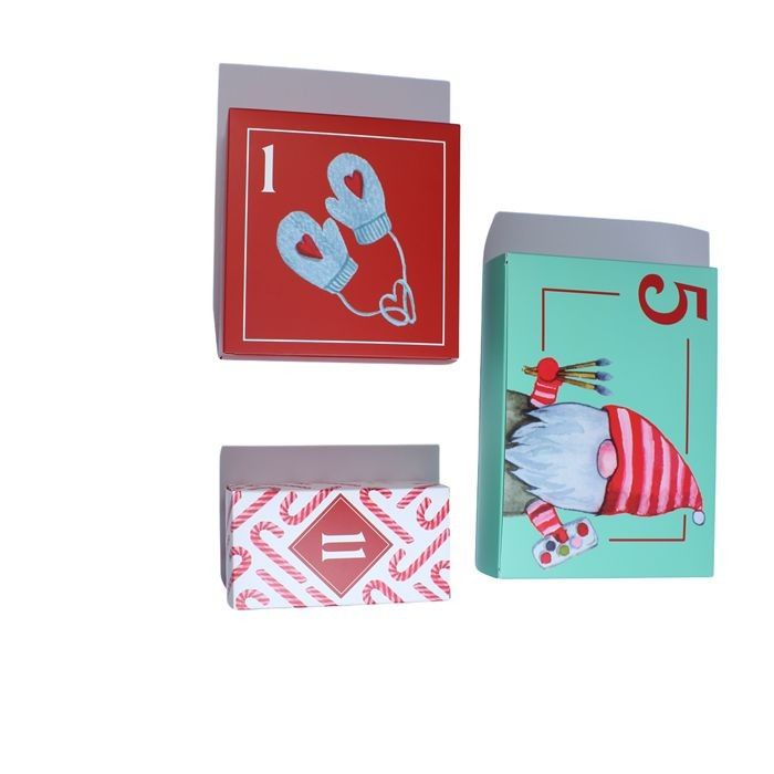 Cajas de embalaje pequeñas Cajas de misterio personalizadas para cuidado de la piel y cajas de calendario de Adviento de Navidad