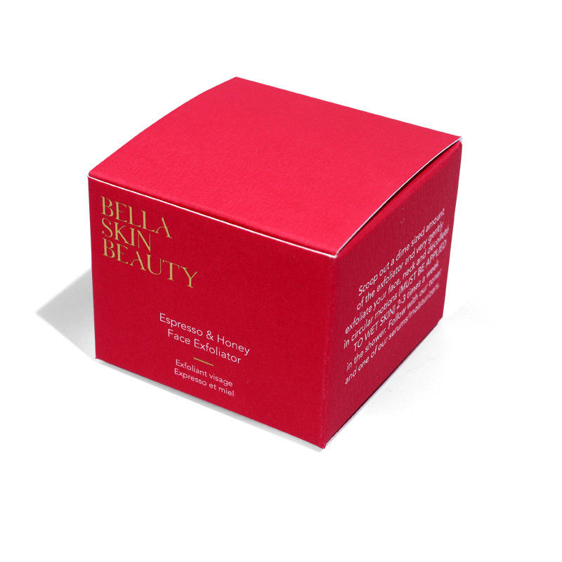 Cajas personalizadas para el cuidado de la piel con textura roja sólida Caja de papel para la crema facial y caja de embalaje cosmético
