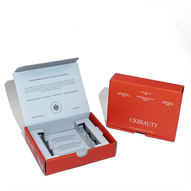 Cajas vacías de lápiz labial personalizadas de la moda Desigh Orange Caja de papel magnético del fabricante del embalaje