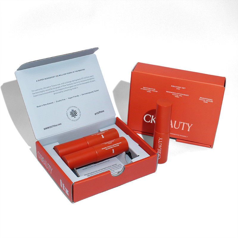 Cajas vacías de lápiz labial personalizadas de la moda Desigh Orange Caja de papel magnético del fabricante del embalaje